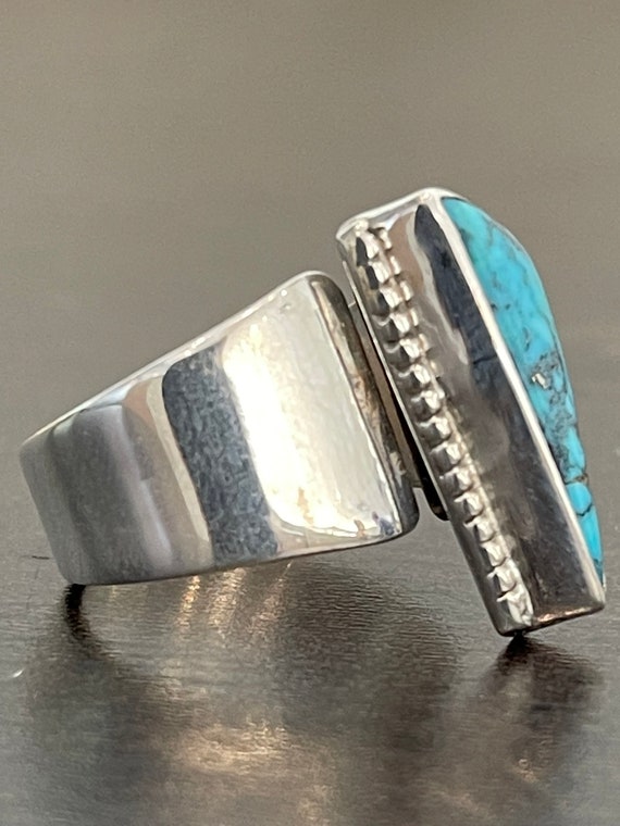 Premium Turquoise Triangular Ring in Sterling Sil… - image 4