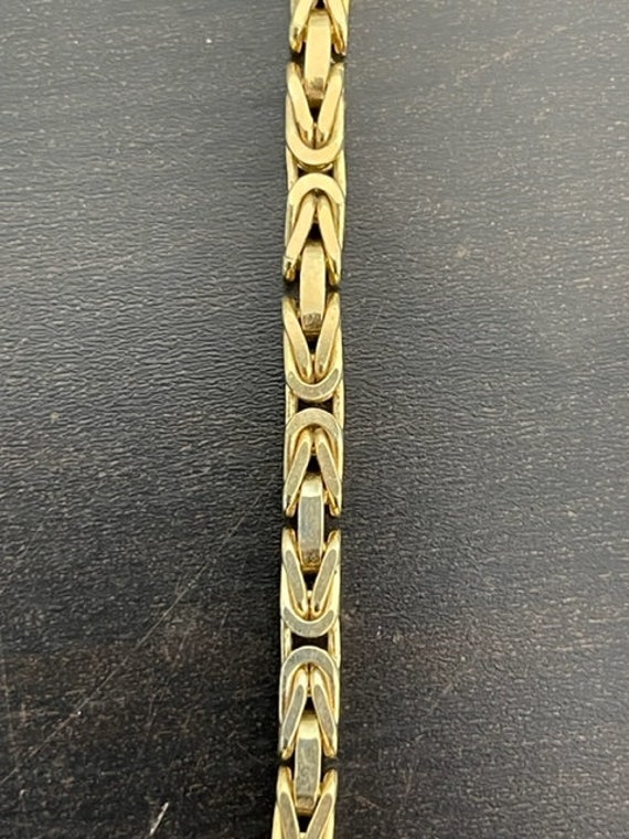 14K Yellow Gold Solid 30 Inch 4 MM Byzantine Chain - image 5