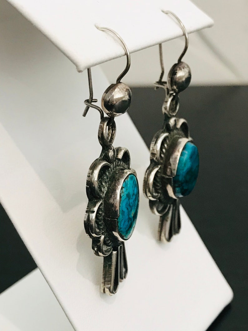 Godber's Nevada Turquoise Earrings in Sterling Silver - Etsy