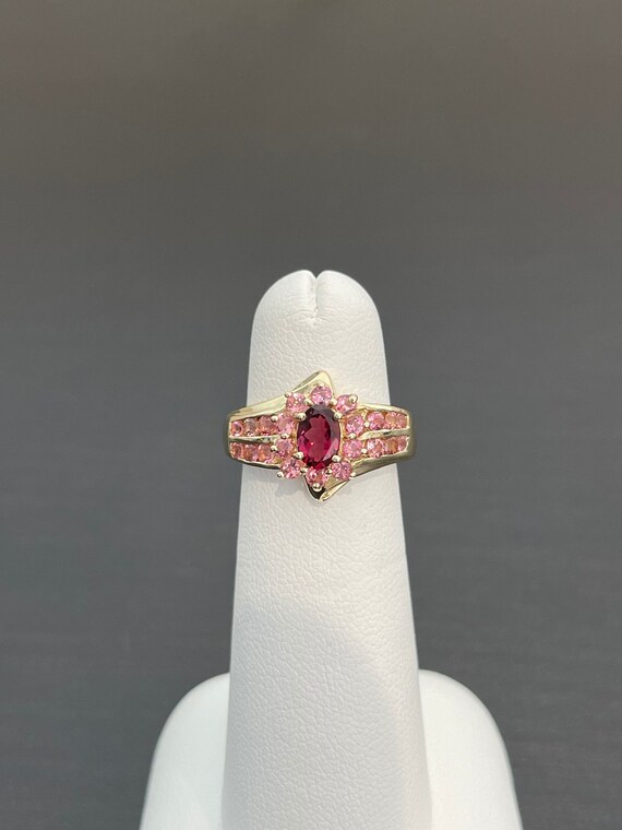 Rubellite and Pink Tourmaline Ring in 14K Yellow … - image 10