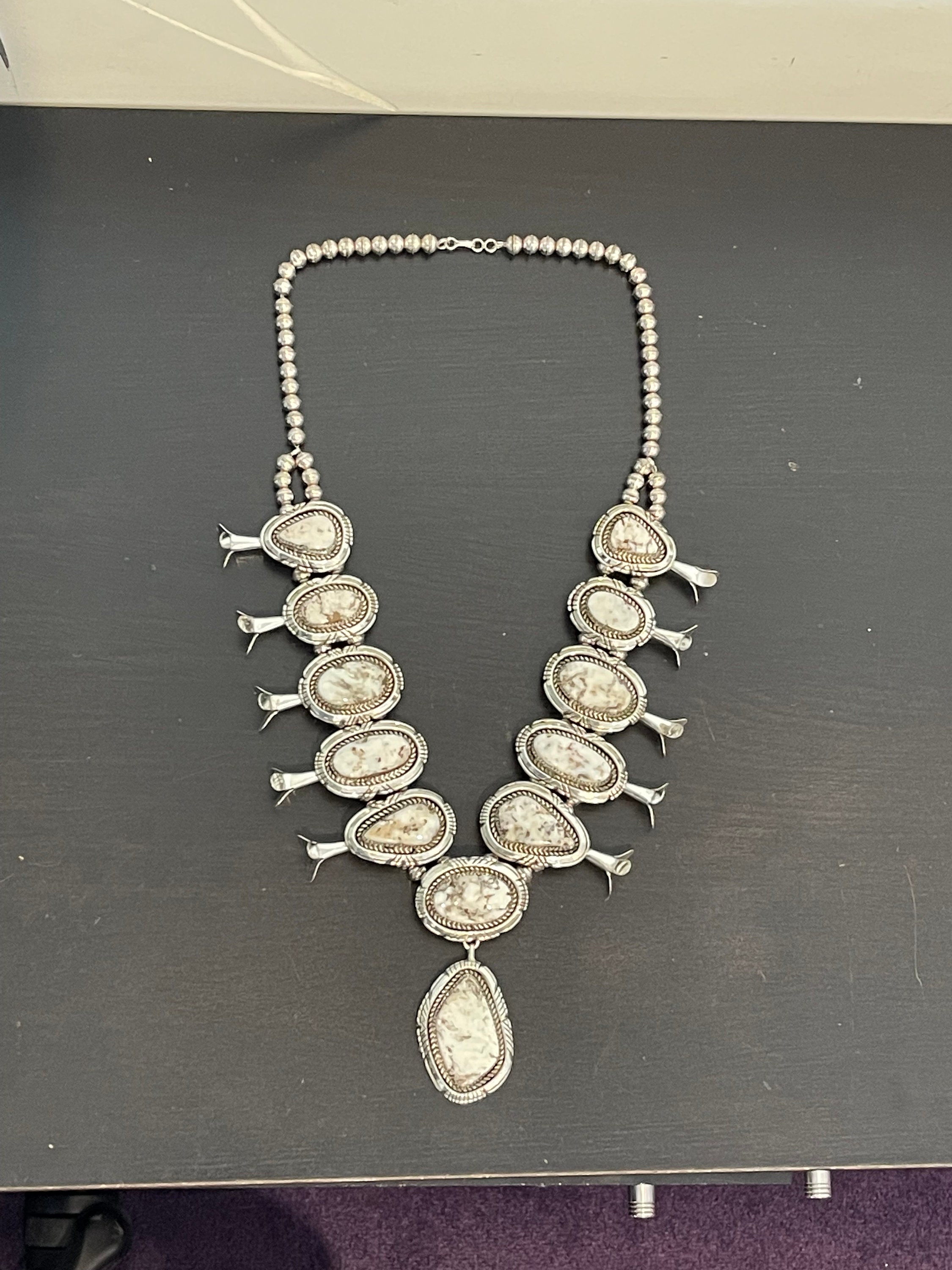 White buffalo squash blossom necklace online