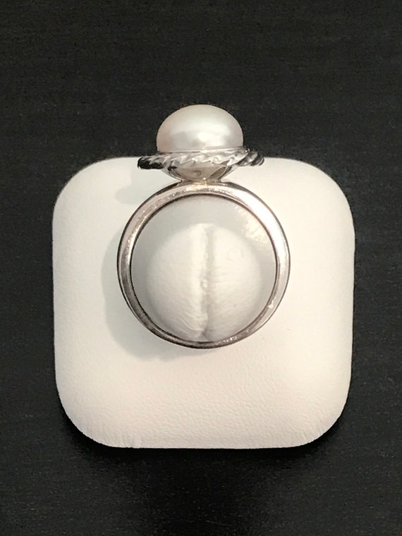 Natural Pearl Solitaire Ring - image 4