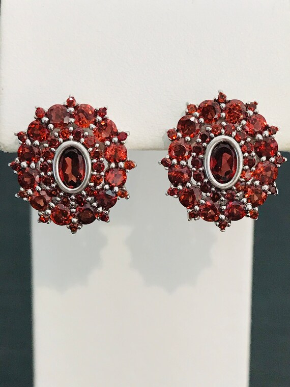 Red Garnet Earrings in Sterling Silver - image 6