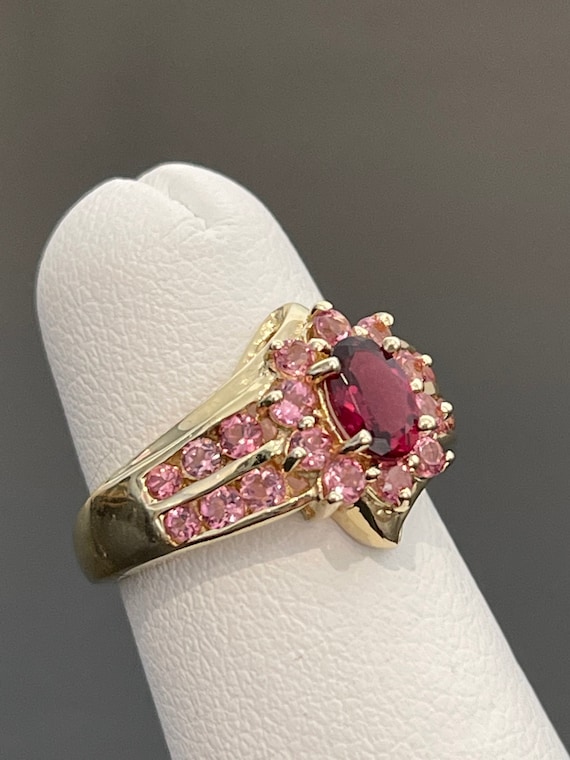 Rubellite and Pink Tourmaline Ring in 14K Yellow … - image 7