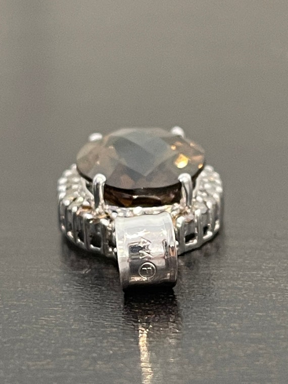 Smokey Quartz With White and Cognac Diamonds in 1… - image 3