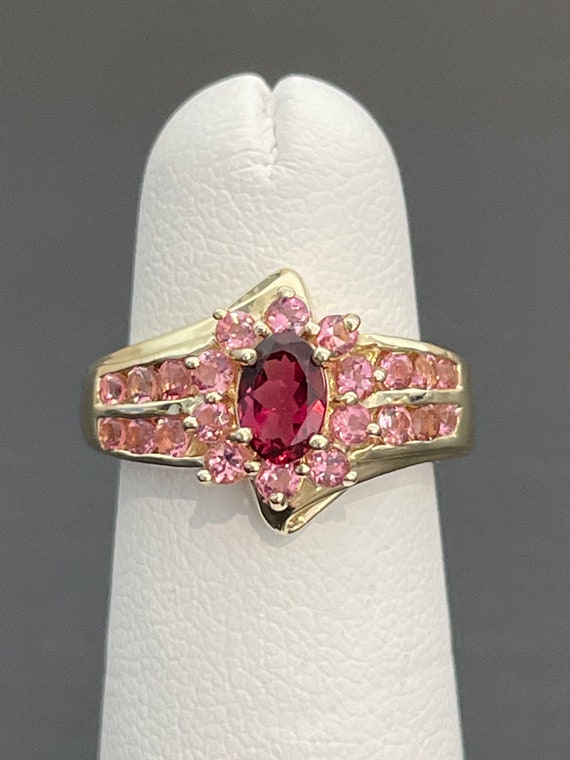 Rubellite and Pink Tourmaline Ring in 14K Yellow … - image 9