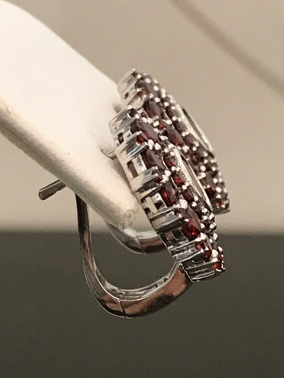 Red Garnet Earrings in Sterling Silver - image 5