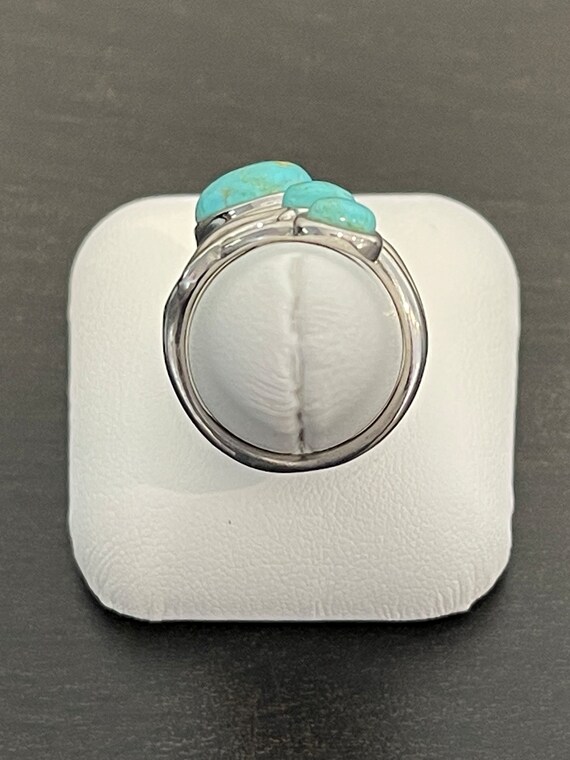 Turquoise Leaf Ring in Sterling Silver - image 3