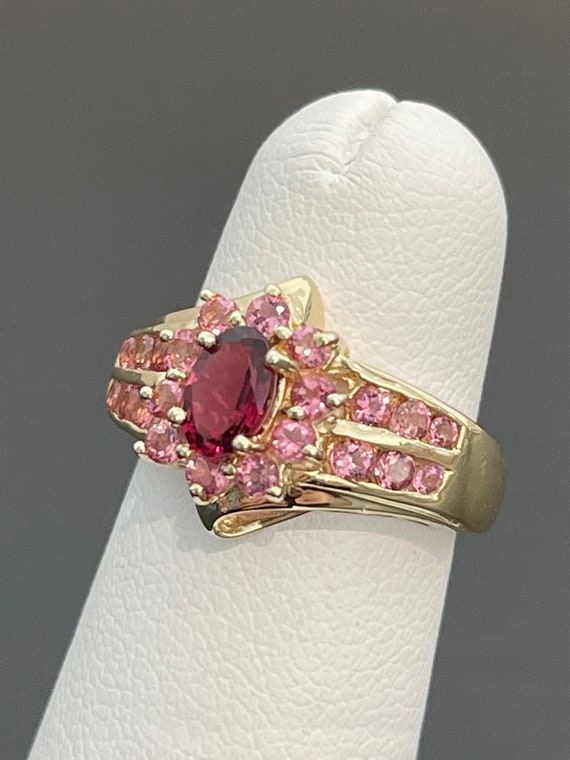 Rubellite and Pink Tourmaline Ring in 14K Yellow … - image 8