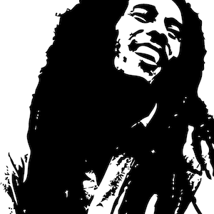 Fichiers vectoriels Bob Marley, téléchargement instantané, clip arts vectoriels imprimables, impression de chemise Bob Marley, pour machines à découper, paquet Bob Marley