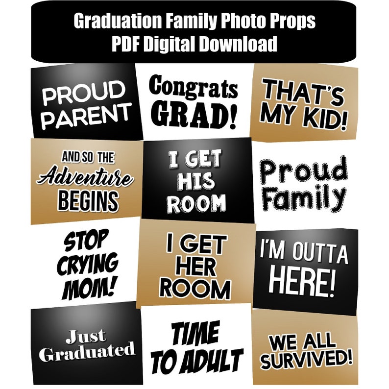 Class of 2025 Family Graduation Photo Booth Props DIGITAL Etsy
