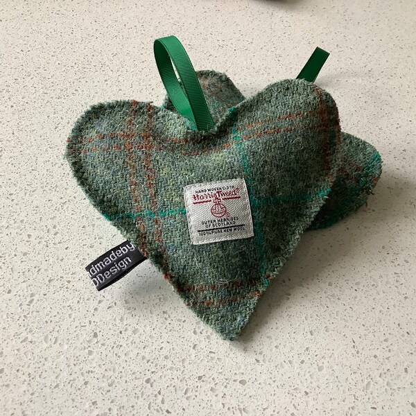 Harris Tweed Heart Lavender Bags