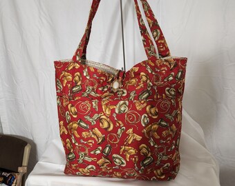 Red Western Tote Bag
