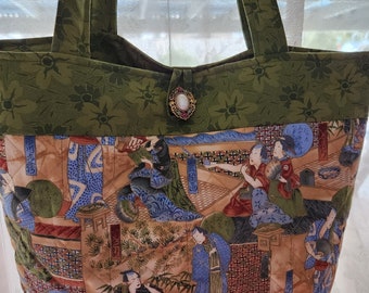 Oriental Tote Hand Bag or Purse