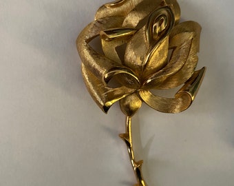 trifari rose brooch