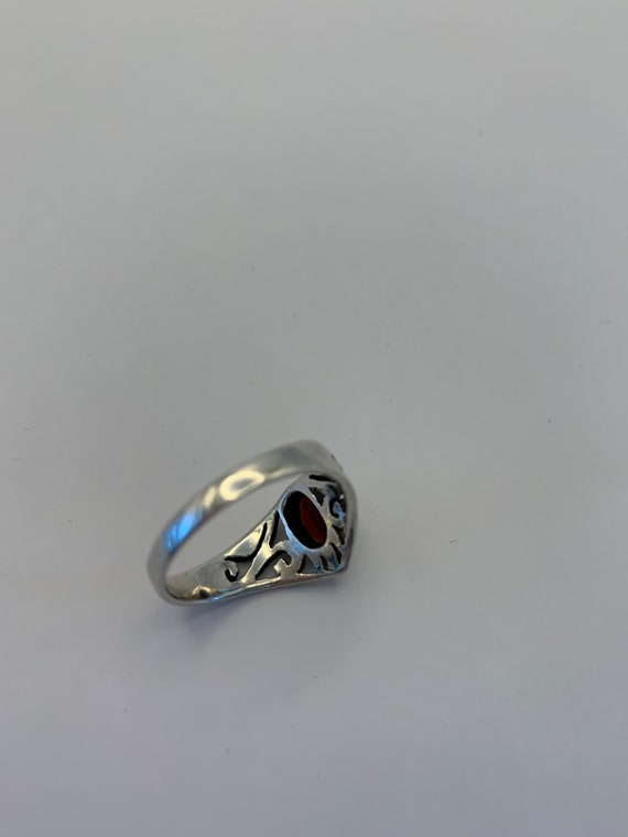 Sterling Garnet Vintage Ring - image 5