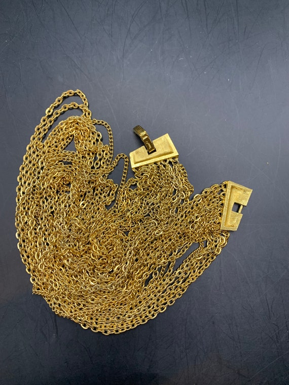 Crown Trifari  multi strand gold tone necklace - image 6