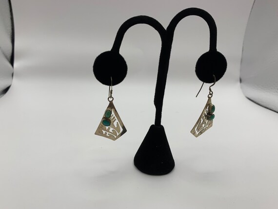 Sterling Ben Yazzie vintage sterling earrings wit… - image 2