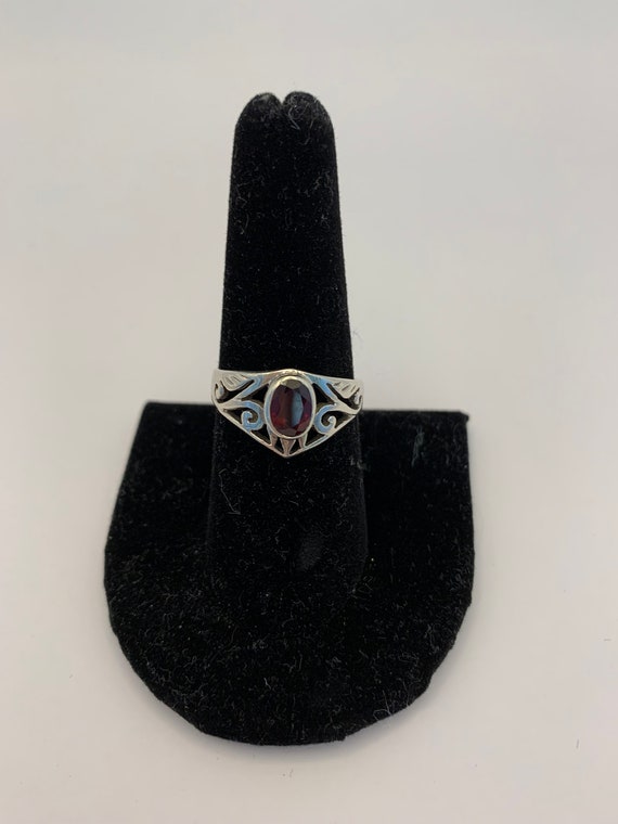 Sterling Garnet Vintage Ring - image 1