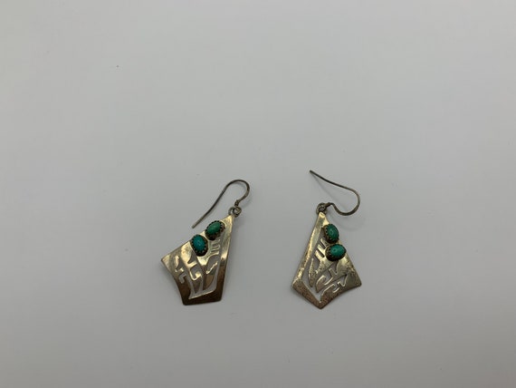 Sterling Ben Yazzie vintage sterling earrings wit… - image 1