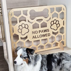 Wooden Dog Gate for Stairs – Stairway Barrier Fence, Freestanding Dog Stopper for Home, Pet Stopper, Dog Stair Guard, Dog Stopper Wood