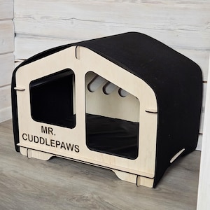 Indoor Dog House for Small Dogs, Wooden Dog Crate Furniture for Home, Modern Dog Kennel for Pet Owners, Stylish Wood Dog Bed for Pets
