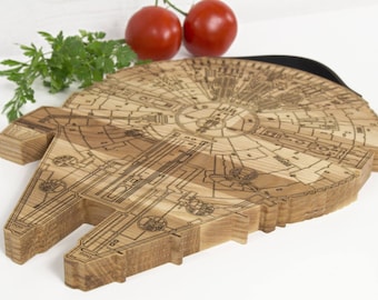 Wooden Millennium Falcon Cutting Board , Wooden Chopping Board Unique Gift , Chopping Block, Custom Cutting Board Gift