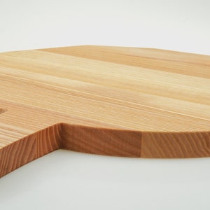 Cutting Board From Natural Ashwood Block, Kitchen Housewarming Gift Wooden Chopping Board, Modern Design Laser Engraved Cutting Board Copy