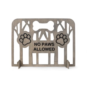 Puerta para perros independiente personalizada - Barrera de madera para interiores para escaleras, pasillos y puertas / Valla divisoria portátil para cachorros sin taladros