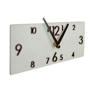 Unique Natural Wood Clock Rustic, Small Modern Silent Wall Clock, Milimalistic Wall Clock, Wood Clock Rectangle shape, Natural wood clock