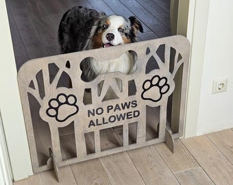 Freestanding Dog Barrier for Stairs and Doorways, Custom Dog Stopper, Portable Pet Gate, Puppy Space Divider and Home-Friendly Room Divider