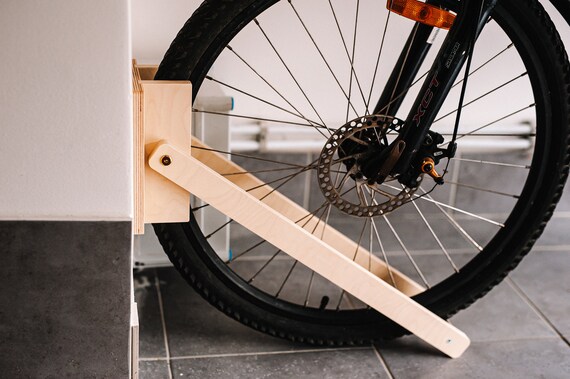 wood bike holder