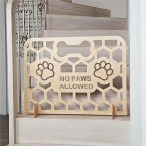 Dog Stair Stopper Barrier – Custom Wood Pet Gate for Stairs, Puppy Fence, Stair Blocker, Indoor Dog Fence, Freestanding Gate for Small Dogs