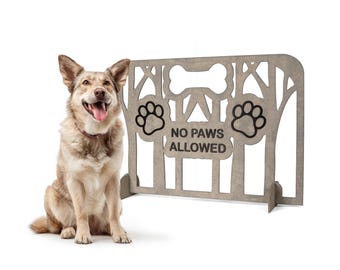 Custom Freestanding Dog Barrier, Wooden Indoor Stairway Divider, Handmade Minimalist Pet Stopper, Custom Size Doorway Pet Gate for Home