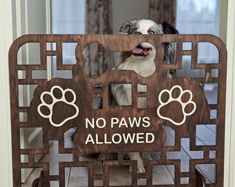 Minimalist Indoor Dog Gate, Custom No Drill Wooden Pet Barrier, Personalized Freestanding Dog Fence for Doorways, Hallways & Stair Entryways