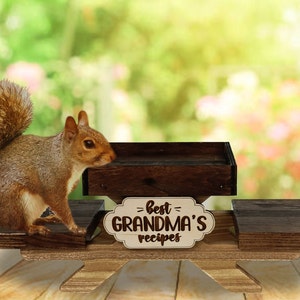 Squirrel Feeder Picnic Table, Personalized Wooden Squirrel And Bird Feeder, Universal Wildlife Feeder Unique, Custom Squirrel feeders kit