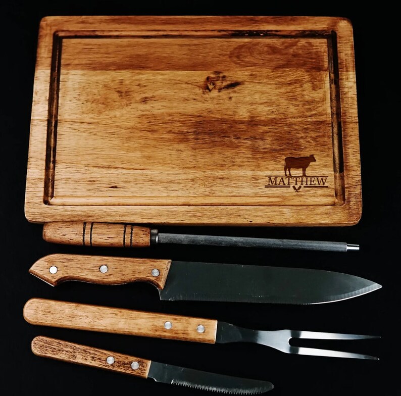 Personalized Grill Set Laser Engraved BBQ Tools With Carrying Etsy