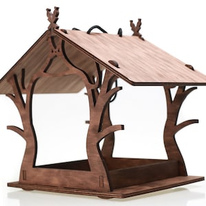 Bird feeder, Hanging bird feeder, Love birds, Bird&#39;s house, Birdhouses, Wooden bird feeder, Garden décor, Garden gift, Feed the birds