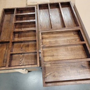Custom Wooden Drawer Inserts, Wood Kitchen Tools Tray By Order, Personalized Kitchen Cutlery Boxes For Drawers, Natural Wood Space For Tools