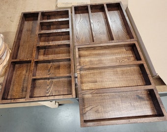 Custom Wooden Drawer Inserts, Wood Kitchen Tools Tray By Order, Personalized Kitchen Cutlery Boxes For Drawers, Natural Wood Space For Tools