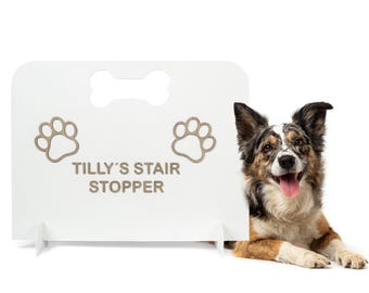 Custom Wooden Pet Gate or Stairs, Indoor Barrier for Dogs, Decorative Cat & Dog Stopper for Home Decor, Personalized Gift