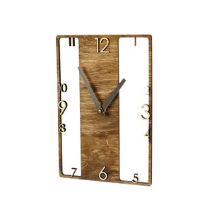 Unique Custom Wall Clock Natural Wood, Wood Wall Clock Hanging, Thin Wall Clock, Silent Wall Clock, Real Wood Clock, Plywood Clock Very Thin
