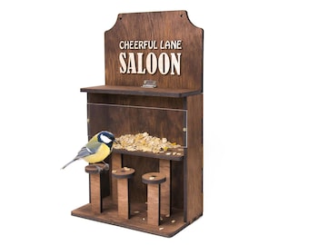 Housewarming gift first home, Wild West Saloon, Wooden bird feeder, gift for new house, cowboy decoration