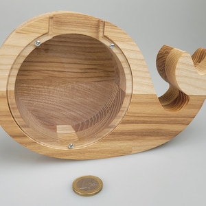 Mealheiro de madeira de 3 tamanhos, baleia com personalização, caixa de moedas com gravação de nome, baleia, amante de animais do oceano aquático, presente perfeito, madeira natural