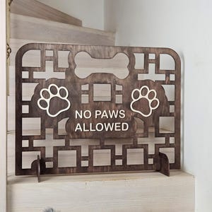 Modern Wooden Dog Stair Stopper, Handcrafted Pet Stair Barrier, Free Standing Dog Gate with Custom Fit, Stair Blocker for Dogs Indoors