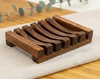 Porte-savon en bois minimaliste - Accessoire de salle de bain et de cuisine respectueux de l'environnement