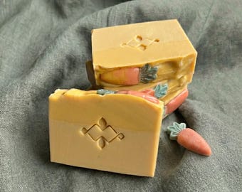 Carrot Shea Butter Artisan Soap Bar for Dry Sensitive Skin