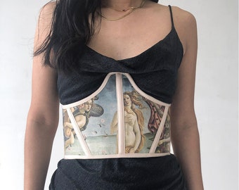 Handmade Underbust Corset Belt • The Birth of Venus • Bustier Accessory • Renaissance Painting