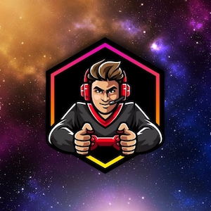 Cartoon Gamer Boy Digitial Logo, Perfect for Twitch Streaming or Profile Picture