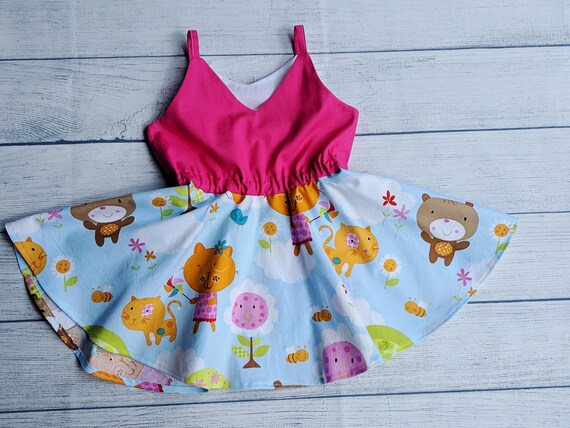 pink and blue sundress